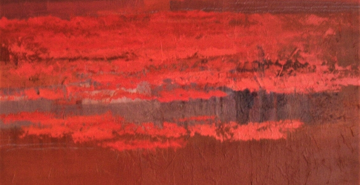 Red Tide (76cm sq) acrylic/mixed media